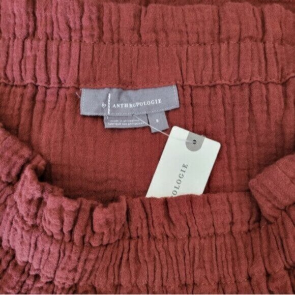 Anthropologie April GauzyTank Crimson Sz Small NWT - Picture 3 of 12